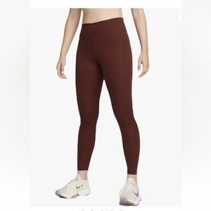 Women's Nike One Luxe Mid-Rise 7/8 Leggings Bronze Eclipse Size M NWT